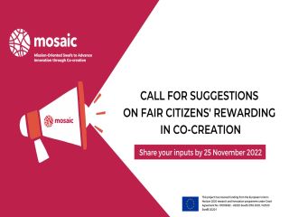 MOSAIC: Call for Suggestions on Fair Citizens’ Rewarding in Co-Creation